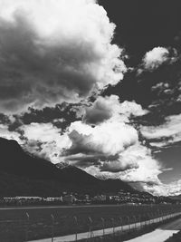 Scenic view of mountains against sky