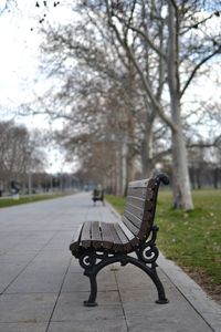 Empty bench in park