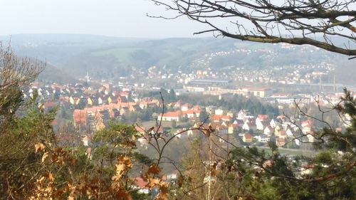 High angle shot of townscape