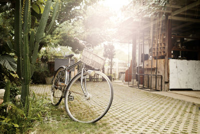 Bicycle parked on footpath