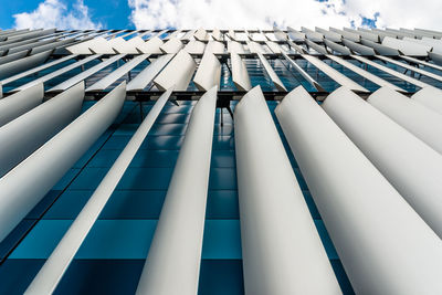 Low angle view of modern building against sky