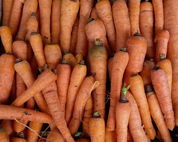 Full frame shot of carrots for sale at market stall