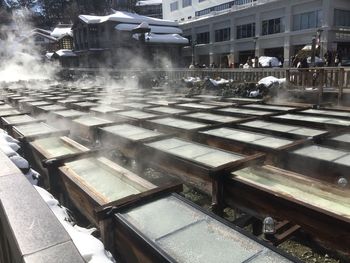 View of fountain in city