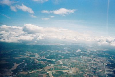 Aerial view of landscape against sky