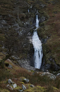 Scenic view of waterfall