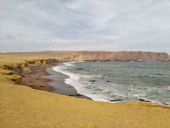 Scenic view of beach against sky