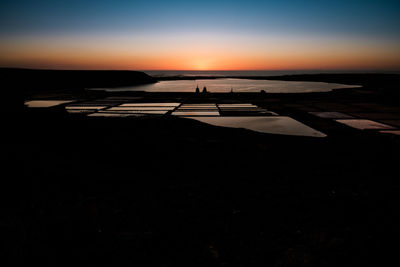 Scenic view of beach against sky during sunset