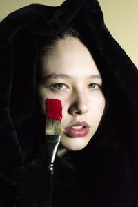 Close-up portrait of a beautiful young woman