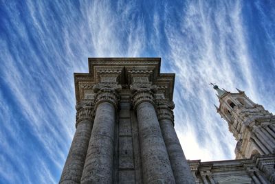 Low angle view of historical building against sky