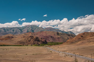 Scenic view of landscape and mountains against sky