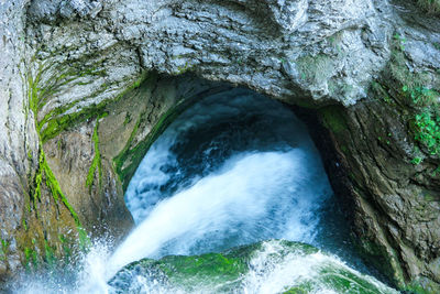 Scenic view of waterfall