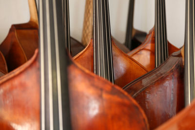 Close-up of guitars