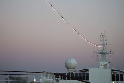 Low angle view of communications tower