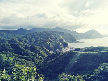 Scenic view of mountains against sky