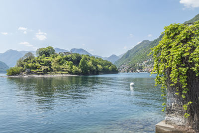 The comacina island in the lake como