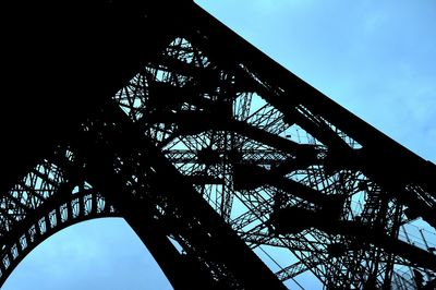 Low angle view of metallic structure against sky