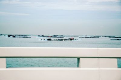 Scenic view of sea seen from penang bridge against sky