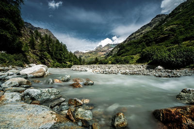 Scenic view of mountains against sky