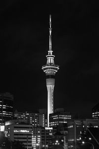 Illuminated cityscape at night
