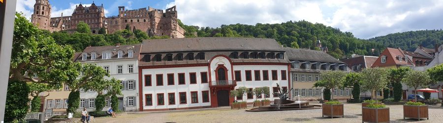 Panoramic view of historic building against sky