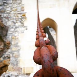 Close-up of rusty chain