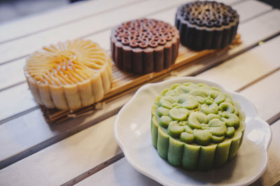 Close-up of cupcakes on table