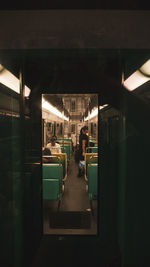 People in train at night