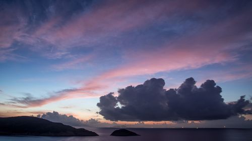 Scenic view of sunset over sea