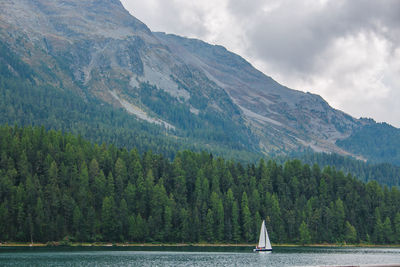 Scenic view of lake and mountains