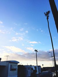 Low angle view of built structure against blue sky