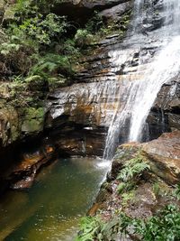 Scenic view of waterfall