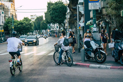Bicycles on city street