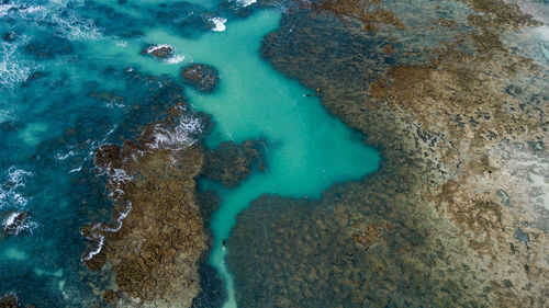 High angle view of sea shore