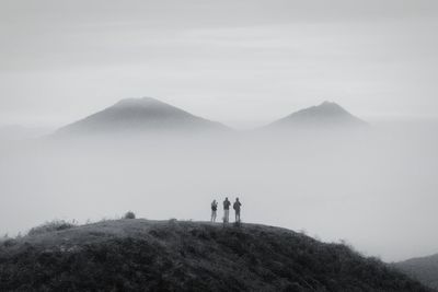 People walking on mountain road