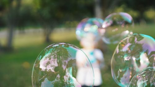 Close-up of crystal ball