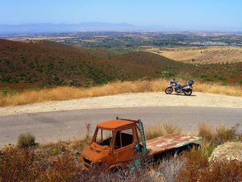 Scenic view of landscape with mountains in background