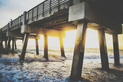 Low angle view of bridge against sky