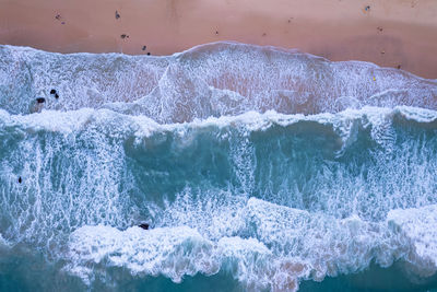 High angle view of sea waves