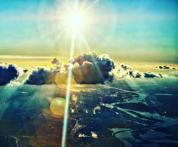 Scenic view of bright sun in sky