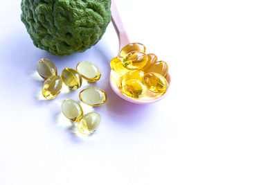 High angle view of food on table