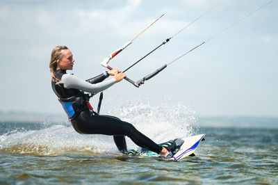 Man surfing in sea