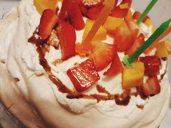 Close-up of dessert served in plate