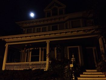 Low angle view of illuminated building