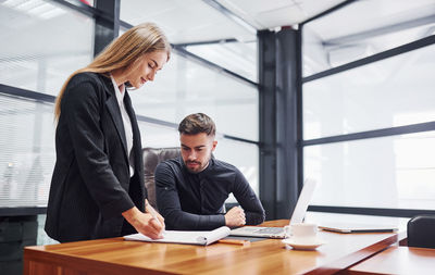 Businesswoman working at office