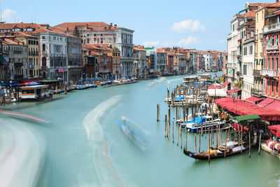 Buildings and gondolas by canal