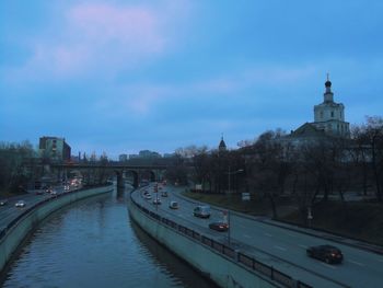 View of road passing through city