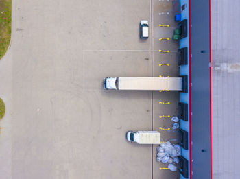 Directly above shot of equipment on wall