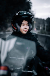 Portrait of boy looking away