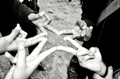 Cropped image of person holding hands