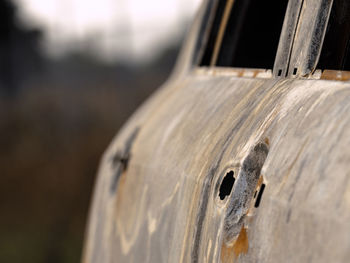 Close-up of old rusty car